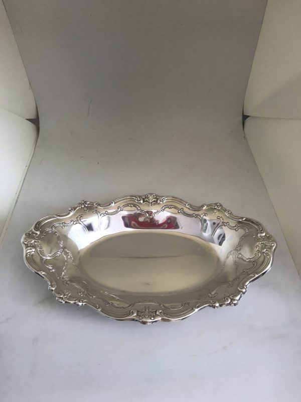 Vintage Gorham Bowl Plate Tray Serving Dish Collectible Display Silverplate Silver plate tray Ornate rim