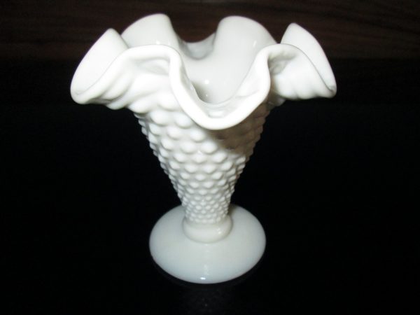 Vintage Hobnail Miniature Vase White Milk Glass great condition