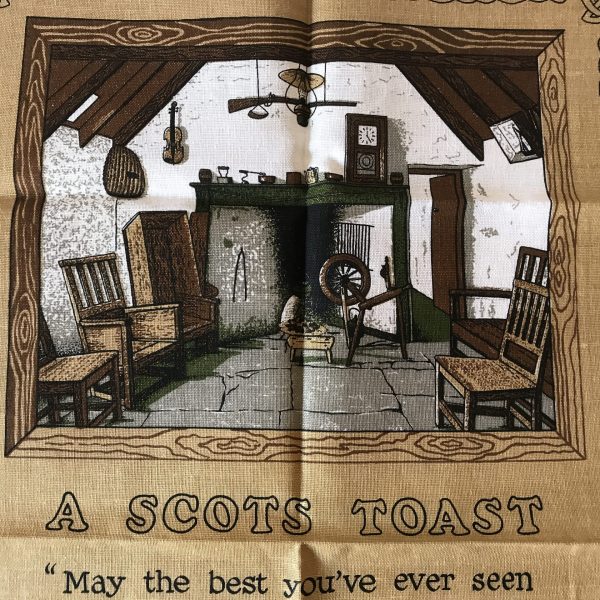 Vintage Linen Kitchen Towel New Old Stock "A Scpts Toast" Innes & Cromb Design