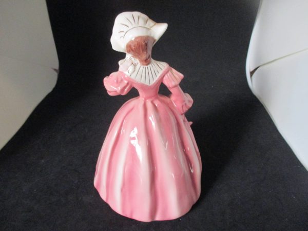 Vintage Louise Florence Ceramics RARE Pink Dress Collectible woman Figurine Victorian style Pink display collectible shabby chic cottage