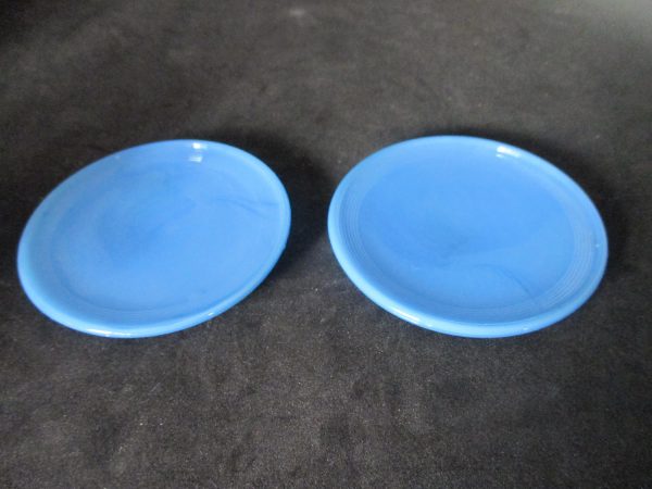 Vintage Mid Century Slag glass blue butter pats milk glass cottage shabby chic home decor collectible
