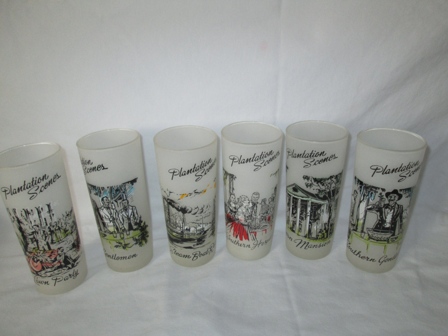 Vintage Mid Century Tom Collins Great Iced Tea Glasses Southern Designs Set  of 6 Tumblers Glasses – Carol's True Vintage and Antiques