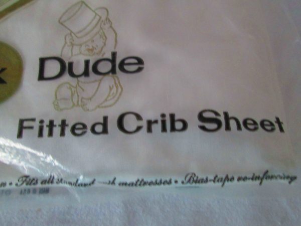 Vintage New old stock Fitted Crib sheet Chix Dude Brand All Cotton