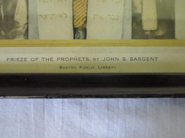 Vintage Pannoramic Framed Print Frieze of the Prophets by John S. Sargent 22" x 7.5" Moses Elijah Daniel Ezekiel Nahum Jonah Joel