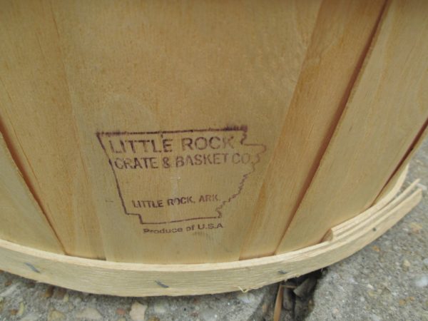 Vintage Slatted Basket Little Rock Crate and Basket Co. Product of USA Storage Display Clean
