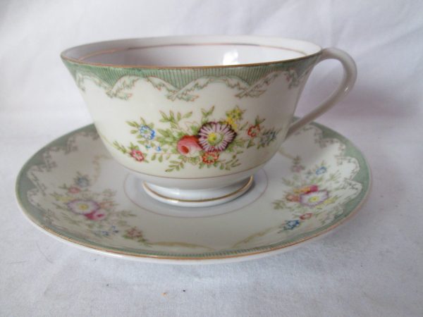 Vintage Tea cup and saucer Bavaria Pink Roses Fine bone china