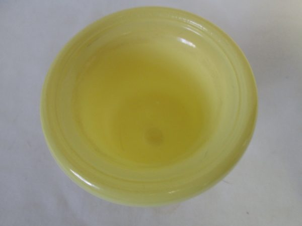 Vintage Urn style agate with yellow inside toothpick holder Raised Scrolls around the outside trinkets rings fancy soaps