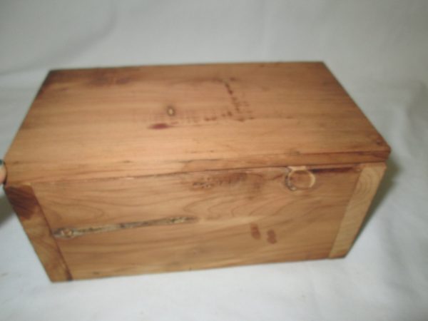 Vintage Wooden Cedar Storage box hand crafted hinged lid storage box