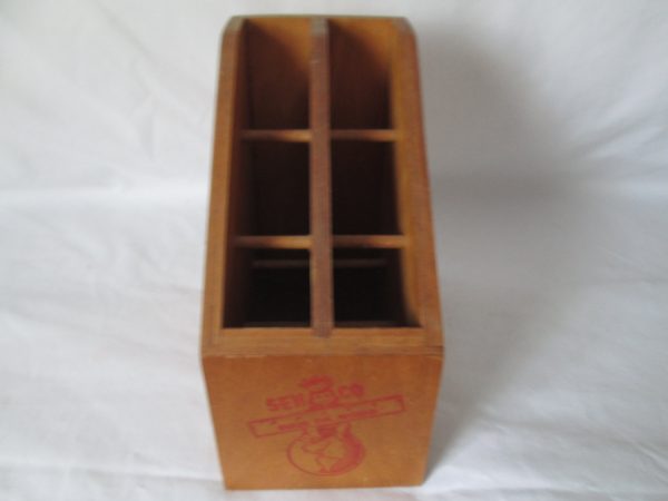 Vintage Wooden Ruler Store Display Box divided collectible display box Senco Rules the World