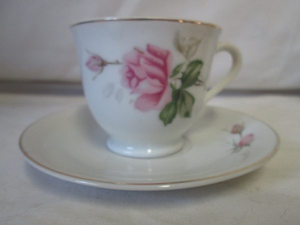 Vintage WWII Era Japan Demitasse Tea Cup and Saucer Fine China Cup 2.50" tall Saucer 4.5" across Japan Moss Queen China