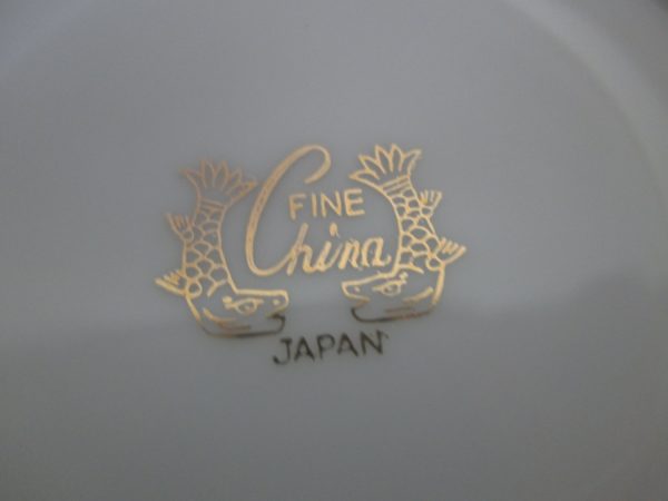 Vintage WWII Era Japan Fine China Demitasse Tea Cup & Saucer Medium Gold trim 2 1/4" tall 2 1/2" across top Saucer 4 7/8" across