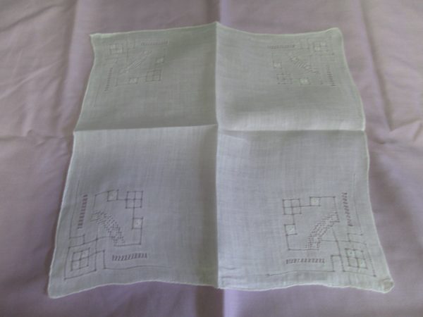 White Cotton Hanky Handkerchief Cut work on Hand Drawn Cotton white on white embroidery and cutwork cottage collectible shabby chic