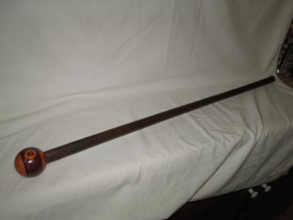 Wow What a great Idea for a Cane/Waling stick a #12 Pool Ball Pool Stick Top on a Mahogany Squareish Stick