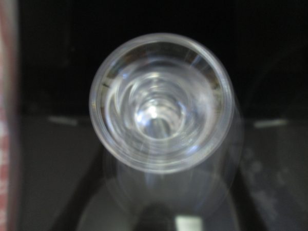 A Very Beautiful Vintage Cut Crystal Bud Vase 7 1/2" tall beautiful ring great swirl etched pattern
