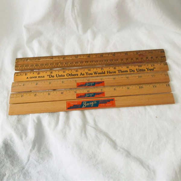 Advertising Wooden Rulers Barq's Coca Cola Coke 5 Rulers collectible display advertisement
