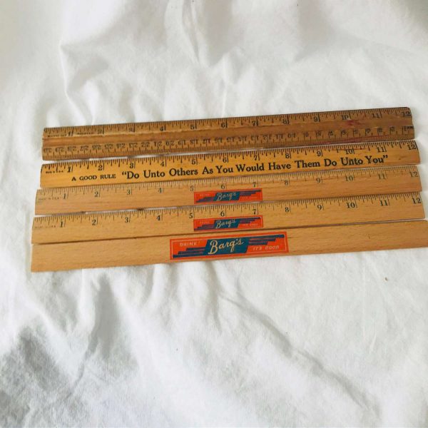Advertising Wooden Rulers Barq's Coca Cola Coke 5 Rulers collectible display advertisement