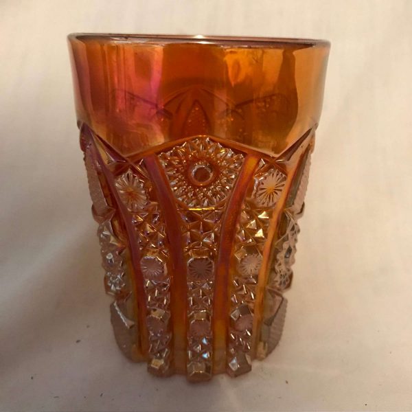 Antique 1906 Marigold crab claw Variant Imperial Glass Tumbler farmhouse collectible display decor