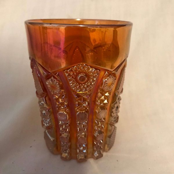 Antique 1906 Marigold crab claw Variant Imperial Glass Tumbler farmhouse collectible display decor
