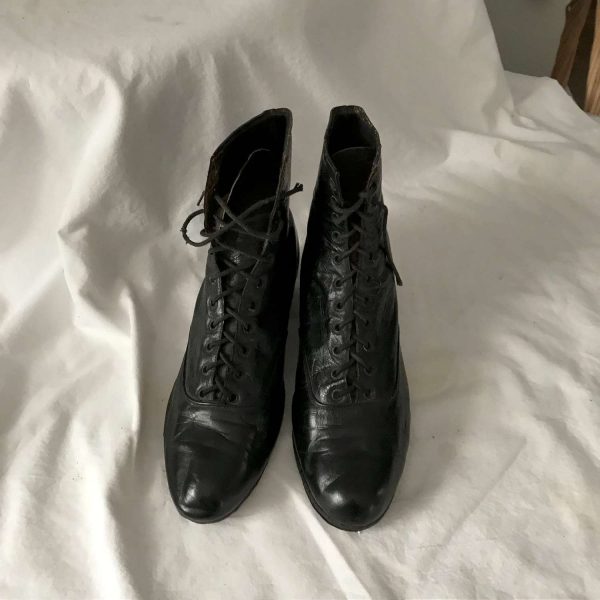 Antique 1915 shoe boots black leather museum studio display movie ...