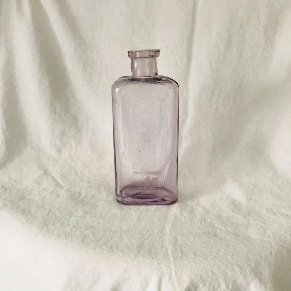 Antique Apothecary Pharmacy bottle medicine jar Medical collectible display pharmaceutical G.P.R. lavender bottle applied top
