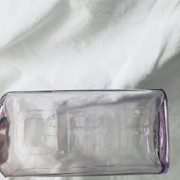 Antique Apothecary Pharmacy bottle medicine jar Medical collectible display pharmaceutical G.P.R. lavender bottle applied top