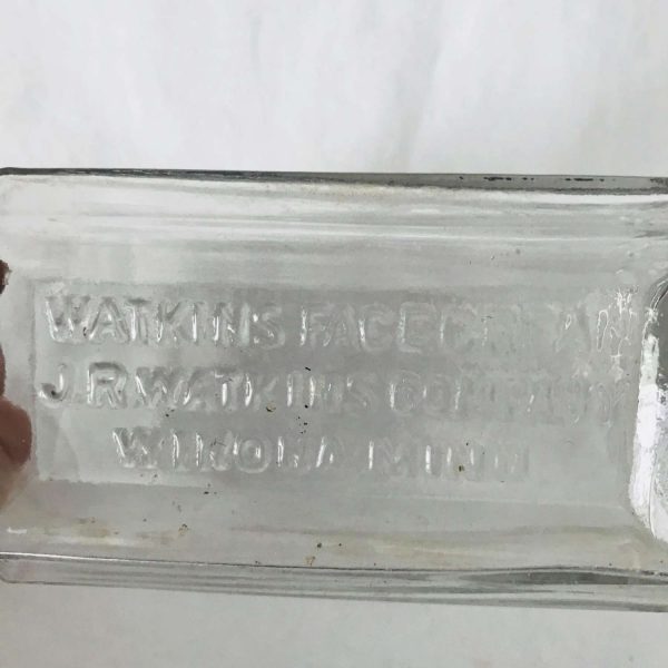 Antique Apothecary Pharmacy bottle medicine jar Medical collectible display pharmaceutical  Watkins Face Cream J.R. Watkins Co. Winona Minn