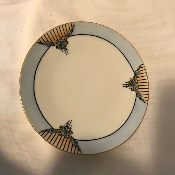 Antique Art Deco Designed J&C Bavaria Hand painted plate signed C.B. Mook Bavarian fine hand painted china bread snack plate