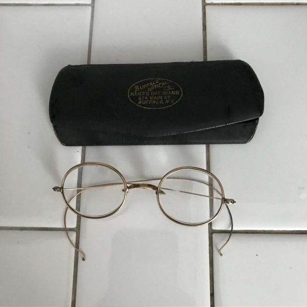 Antique Child Size Gold Rim eyeglasses Eye glasses granny glasses collectible display office desk top farmhouse steampunk retro