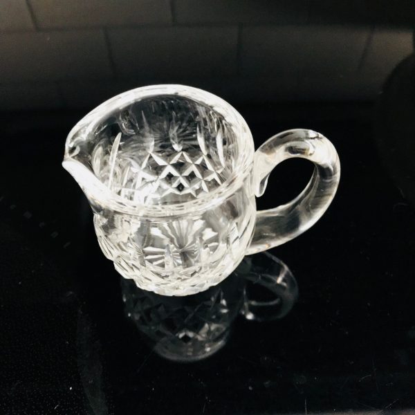 Antique Cut Crystal creamer cream pitcher collectible tableware kitchen farmhouse cottage bed and breakfast Elegant dining serving
