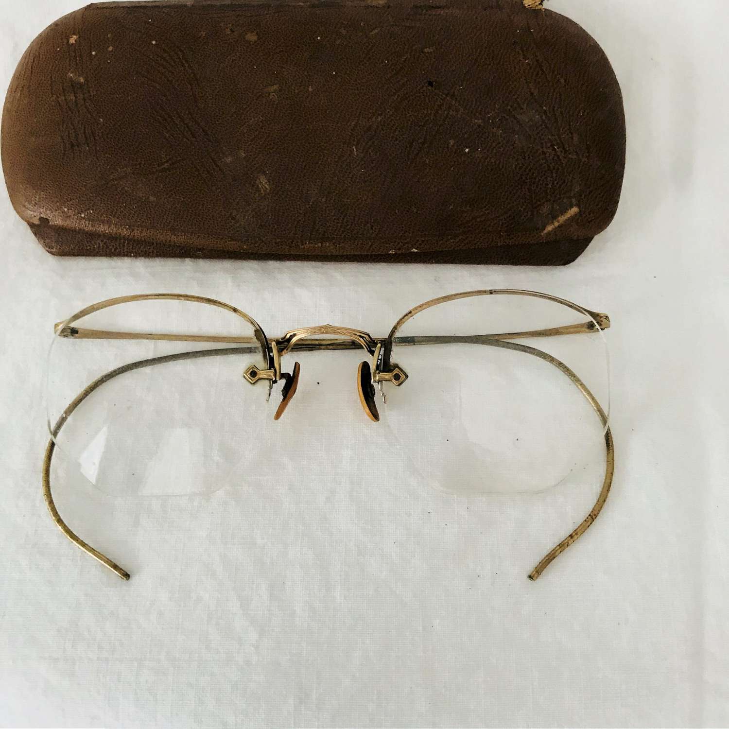 Antique Eyeglasses Gold Wire Rim 10 12k Gold Filled Rims Collectible Display Farmhouse Office