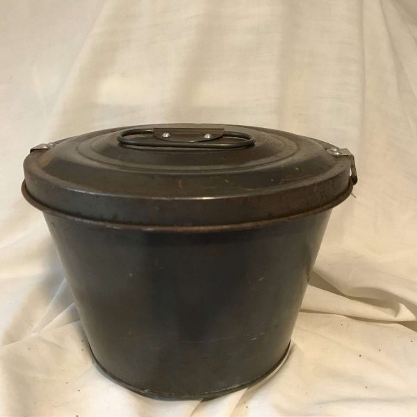 Antique German Bundt Pan with lid Baking Pan collectible rustic primitive farmhouse decor
