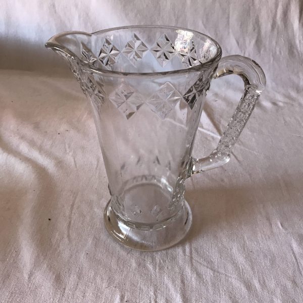 ANTIQUE Glass Beverage Late 1800's Early American 3 mold Water Milk Pitcher Table top Kitchen Dining Collectible farmhouse cottage