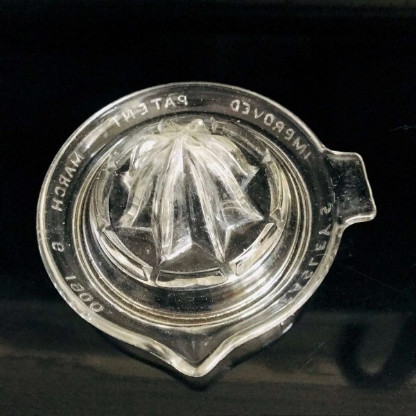 Antique Glass Juice Reamer clear Easley's pat. March 6, 1900 farmhouse collectible display kitchen cottage