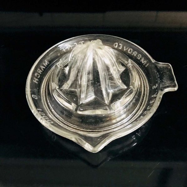 Antique Glass Juice Reamer clear Easley's pat. March 6, 1900 farmhouse collectible display kitchen cottage