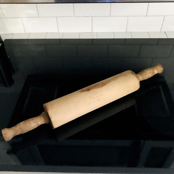 Antique Large Rolling Pin 1900's hand made wood collectible display farmhouse decor primitive kitchen baking pin