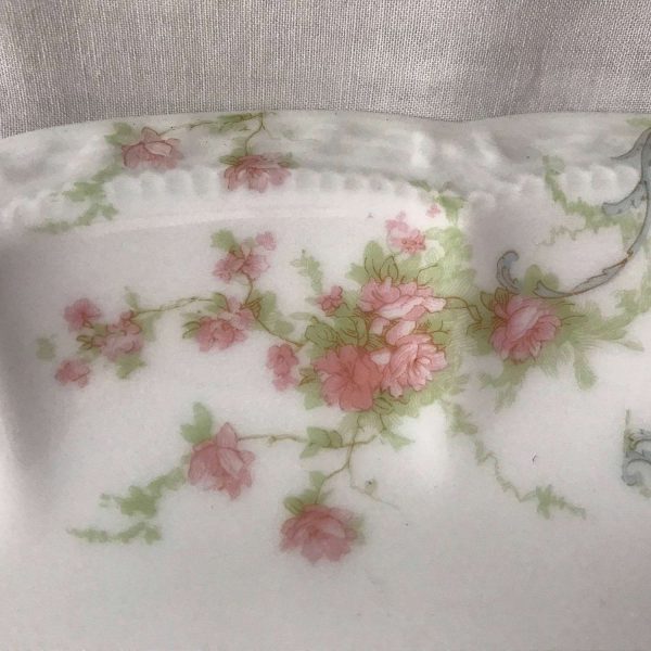 Antique Limoges Pink Floral Princess oval serving platter France 1800's farmhouse collectible china dinnerware shabby chic serving dining