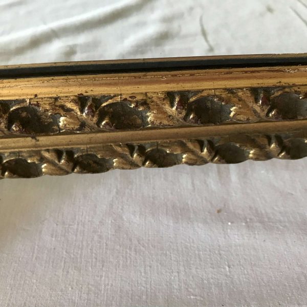 Antique turn of the Century Dresser Mirror Gold gild gilt Ornate frame Collectible Display Vanity Wooden Framed mirror on Stand