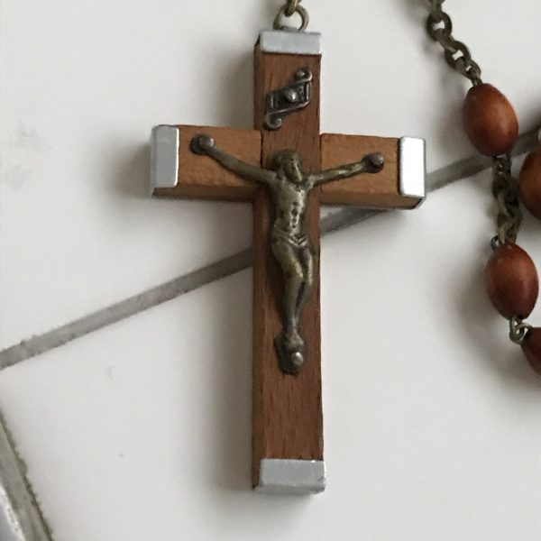 Antique wooden seed Crucifix Rosary religion religious catholic spirituality christian christianity