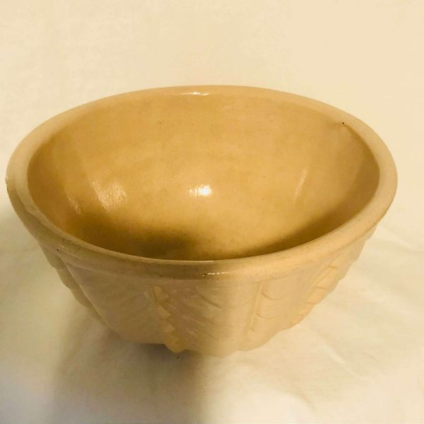 Antique Yellow Ware  Pottery Mixing Bowl Very Nice Condition 8 1/4" across farmhouse collectible display kitchen retro crockery