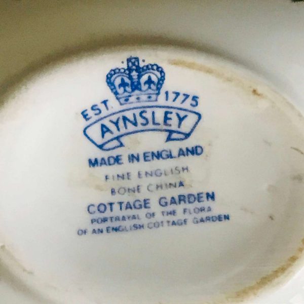 Aynsley Cottage Garden Egg Trinket dish lidded England fine bone china collectible display farmhouse cottage