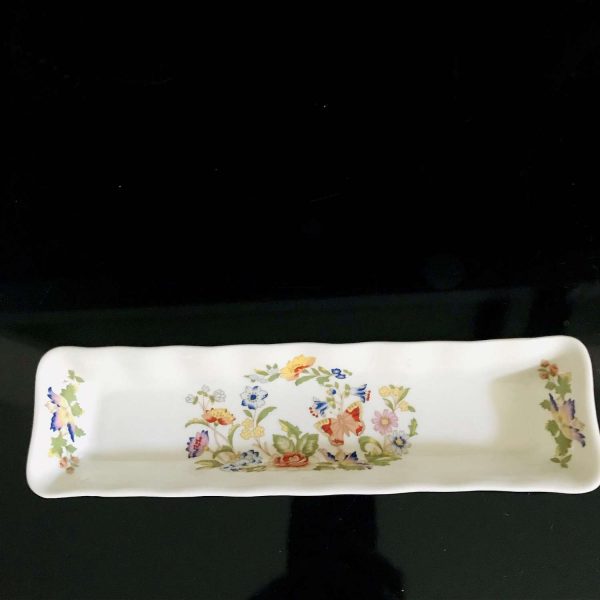 Aynsley Cottage Garden olive tray relish England fine bone china collectible display farmhouse cottage