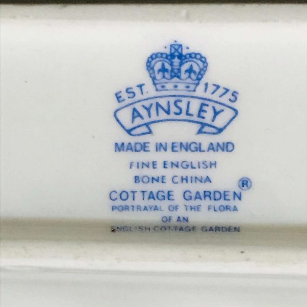 Aynsley Cottage Garden olive tray relish England fine bone china collectible display farmhouse cottage