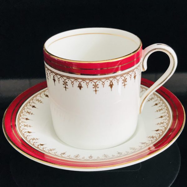 Aynsley Tea Cup and SaucerBurgundy and gold trim Fine porcelain England Collectible Display Farmhouse bridal