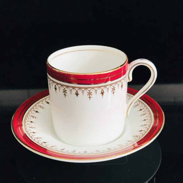 Aynsley Tea Cup and SaucerBurgundy and gold trim Fine porcelain England Collectible Display Farmhouse bridal