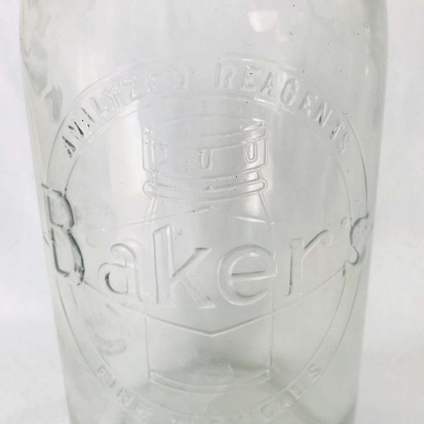 Baker's Fine Chemicals Bottle Apothecary Pharmacy medicine jar Medical Pharmaceutical display collectible threaded lid with glass stopper