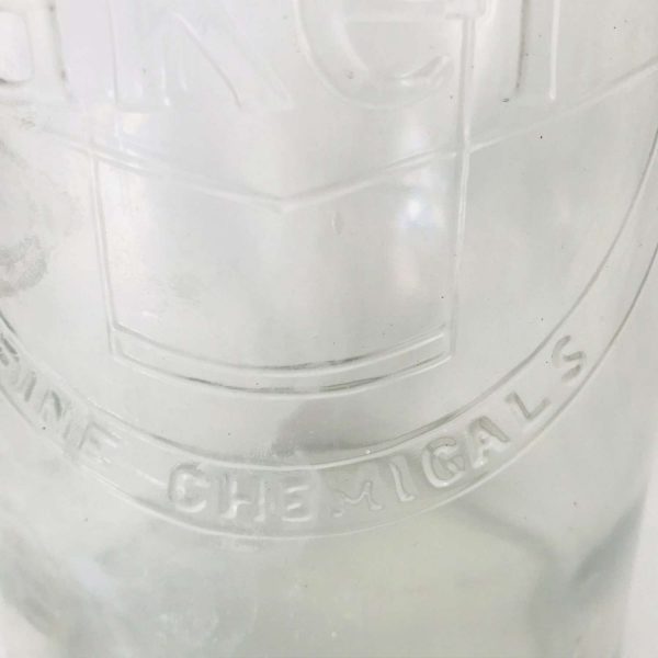Baker's Fine Chemicals Bottle Apothecary Pharmacy medicine jar Medical Pharmaceutical display collectible threaded lid with glass stopper