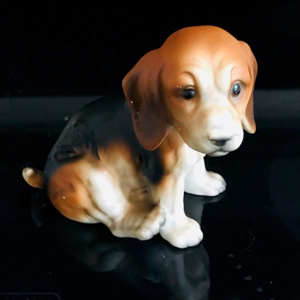 Beagle Dog Figurine matte finish fine bone china Norleans Japan 5" tall collectible display farmhouse cottage bedroom
