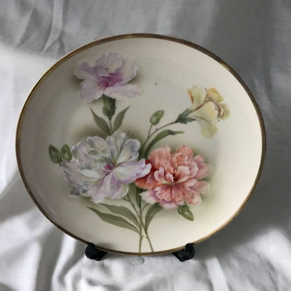 Beautiful Hand Painted Rose Plate Royal Munich Germany Porcelain Collectible display farmhouse cottage shabby chic elegant plate