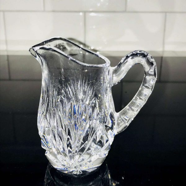 Beautiful Small Crystal Pitcher hand made hand cut crystal Western Germany creamer syrup display collectible elegant crystal
