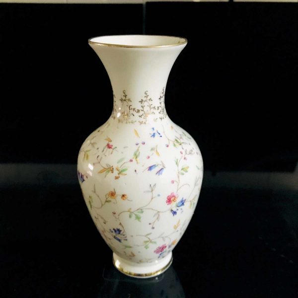 Beautiful  Vase Hand painted Fonat CA Bavaria dainty flowers fine bone china heavy gold trim collectible farmhouse display Stunning Chintz